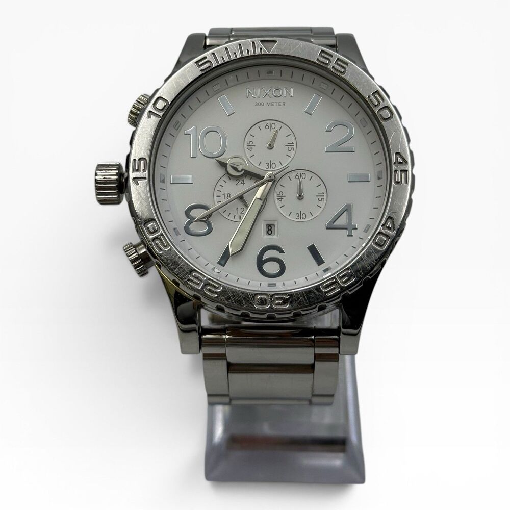 NIXON SIMPLIFY THE 51-30 CHRONO 300 M STAINLESS STEEL JAPAN MOVEMENT 14G SILVER